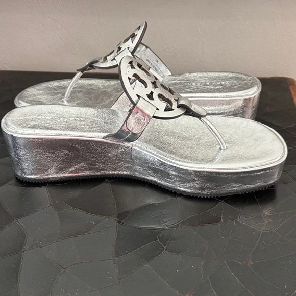 Tory Burch Silver Miller Platform Sandals - Picture 4 of 4
